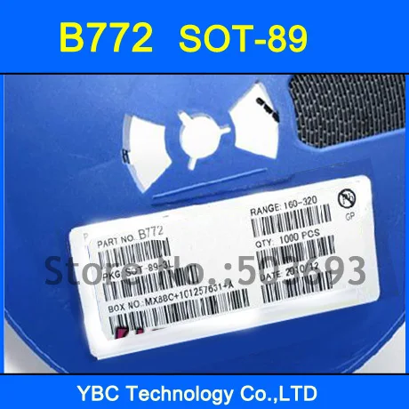 Doprava zadarmo 200pcs/veľa SMD B772 PNP 40V3A10W Triode Tranzistor SOT-89