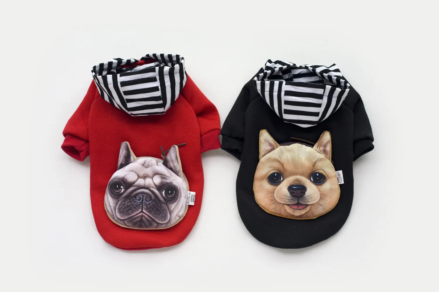 Roztomilý 3D Tlač francúzsky Buldog Taška na Psa Hoodie Cartoon Pet Bunda Spadajú Zimné Outdoorové Oblečenie Malé A Stredné Psa Sveter