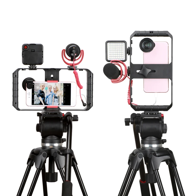 Ručné Kamera, Držiak na 2 Generácie Mobilného Telefónu Králik Klietky Film Live Video Stabilizátor Smartphone Video Súpravy